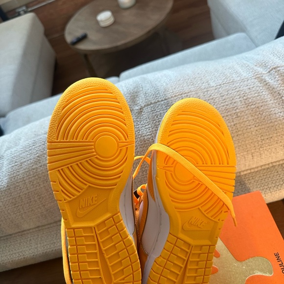 Nike Dunk Low Orange and White Sneakers - Picture 3 of 5